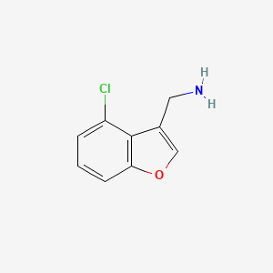molecular formula C9H8ClNO B2850566 (4-Chloro-1-benzofuran-3-yl)methanamine CAS No. 1824406-12-3