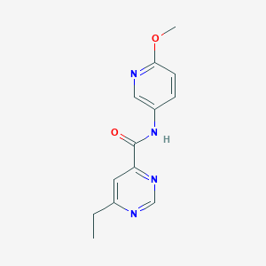 molecular formula C13H14N4O2 B2850573 6-Ethyl-N-(6-methoxypyridin-3-yl)pyrimidine-4-carboxamide CAS No. 2415510-14-2