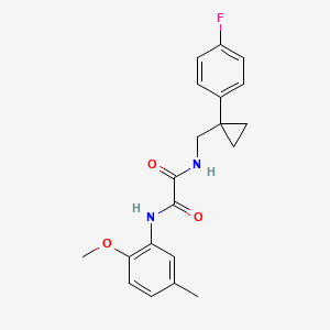molecular formula C20H21FN2O3 B2850574 N1-((1-(4-fluorophenyl)cyclopropyl)methyl)-N2-(2-methoxy-5-methylphenyl)oxalamide CAS No. 1049437-51-5