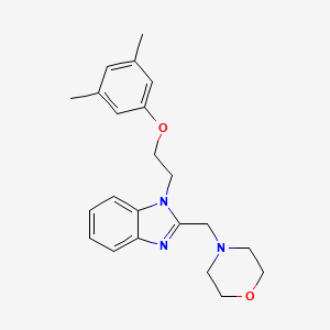 molecular formula C22H27N3O2 B2850577 1-[2-(3,5-dimethylphenoxy)ethyl]-2-[(morpholin-4-yl)methyl]-1H-1,3-benzodiazole CAS No. 938025-63-9