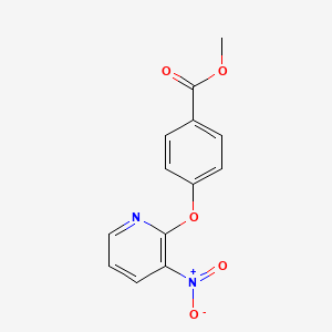 molecular formula C13H10N2O5 B2850581 Methyl 4-[(3-nitro-2-pyridinyl)oxy]benzenecarboxylate CAS No. 341967-56-4
