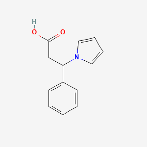 molecular formula C13H13NO2 B2850582 3-phenyl-3-(1H-pyrrol-1-yl)propanoic acid CAS No. 75391-17-2