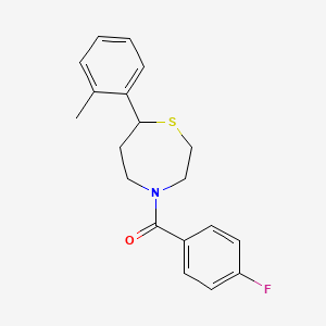 (4-Fluorophenyl)(7-(o-tolyl)-1,4-thiazepan-4-yl)methanone