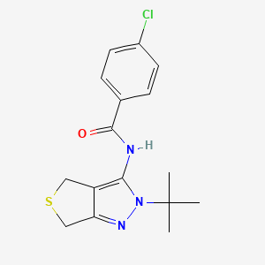 N-(2-tert-butyl-4,6-dihydrothieno[3,4-c]pyrazol-3-yl)-4-chlorobenzamide