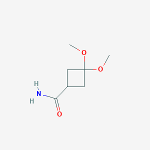 molecular formula C7H13NO3 B2850592 3,3-Dimethoxycyclobutanecarboxamide CAS No. 2360931-42-4