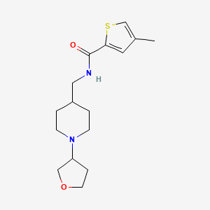 molecular formula C16H24N2O2S B2850594 4-methyl-N-((1-(tetrahydrofuran-3-yl)piperidin-4-yl)methyl)thiophene-2-carboxamide CAS No. 2034554-76-0
