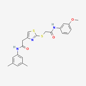 N-(3,5-dimethylphenyl)-2-(2-((2-((3-methoxyphenyl)amino)-2-oxoethyl)thio)thiazol-4-yl)acetamide