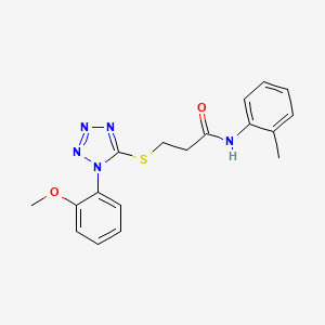 3-[1-(2-methoxyphenyl)tetrazol-5-yl]sulfanyl-N-(2-methylphenyl)propanamide
