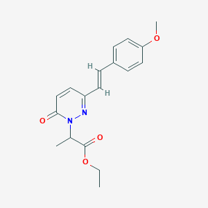 molecular formula C18H20N2O4 B2850613 ethyl 2-[3-(4-methoxystyryl)-6-oxo-1(6H)-pyridazinyl]propanoate CAS No. 303146-55-6