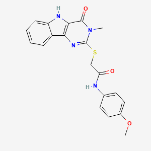 N-(4-methoxyphenyl)-2-[(3-methyl-4-oxo-5H-pyrimido[5,4-b]indol-2-yl)sulfanyl]acetamide