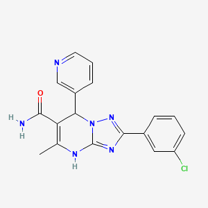 2-(3-Chlorophenyl)-5-methyl-7-(pyridin-3-yl)-4,7-dihydro-[1,2,4]triazolo[1,5-a]pyrimidine-6-carboxamide