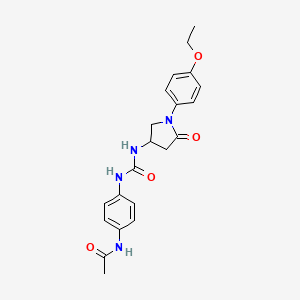 molecular formula C21H24N4O4 B2850630 N-(4-(3-(1-(4-ethoxyphenyl)-5-oxopyrrolidin-3-yl)ureido)phenyl)acetamide CAS No. 894019-37-5
