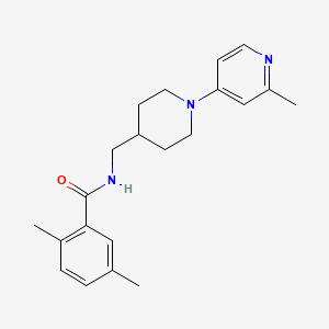 molecular formula C21H27N3O B2850634 2,5-dimethyl-N-((1-(2-methylpyridin-4-yl)piperidin-4-yl)methyl)benzamide CAS No. 2034240-95-2