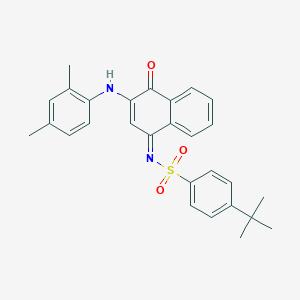 molecular formula C28H28N2O3S B285064 4-tert-butyl-N-(3-(2,4-dimethylanilino)-4-oxo-1(4H)-naphthalenylidene)benzenesulfonamide 