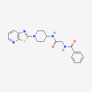 N-(2-oxo-2-((1-(thiazolo[5,4-b]pyridin-2-yl)piperidin-4-yl)amino)ethyl)benzamide