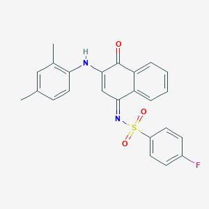 molecular formula C24H19FN2O3S B285066 N-(3-(2,4-dimethylanilino)-4-oxo-1(4H)-naphthalenylidene)-4-fluorobenzenesulfonamide 