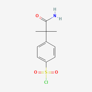 molecular formula C10H12ClNO3S B2850660 4-(1-Carbamoyl-1-methylethyl)benzene-1-sulfonyl chloride CAS No. 1342111-86-7