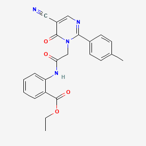 ethyl 2-(2-(5-cyano-6-oxo-2-(p-tolyl)pyrimidin-1(6H)-yl)acetamido)benzoate