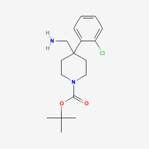 molecular formula C17H25ClN2O2 B2850668 Tert-butyl 4-(aminomethyl)-4-(2-chlorophenyl)piperidine-1-carboxylate CAS No. 2197057-13-7