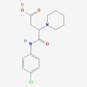 molecular formula C15H19ClN2O3 B2850678 4-[(4-Chlorophenyl)amino]-4-oxo-3-(piperidin-1-yl)butanoic acid CAS No. 708238-92-0
