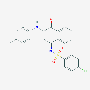 molecular formula C24H19ClN2O3S B285068 4-chloro-N-(3-(2,4-dimethylanilino)-4-oxo-1(4H)-naphthalenylidene)benzenesulfonamide 