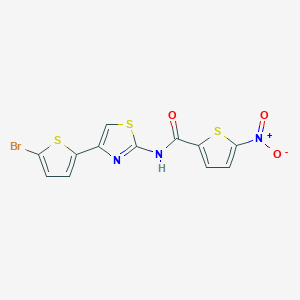 molecular formula C12H6BrN3O3S3 B2850700 N-[4-(5-bromothiophen-2-yl)-1,3-thiazol-2-yl]-5-nitrothiophene-2-carboxamide CAS No. 325988-21-4