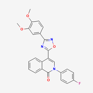 molecular formula C25H18FN3O4 B2850704 4-[3-(3,4-dimethoxyphenyl)-1,2,4-oxadiazol-5-yl]-2-(4-fluorophenyl)isoquinolin-1(2H)-one CAS No. 1206989-37-8