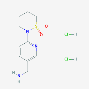 molecular formula C10H17Cl2N3O2S B2850718 [6-(1,1-Dioxothiazinan-2-yl)pyridin-3-yl]methanamine;dihydrochloride CAS No. 2251054-10-9