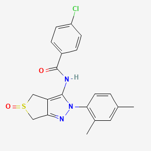 molecular formula C20H18ClN3O2S B2850732 4-chloro-N-(2-(2,4-dimethylphenyl)-5-oxido-4,6-dihydro-2H-thieno[3,4-c]pyrazol-3-yl)benzamide CAS No. 1009459-67-9