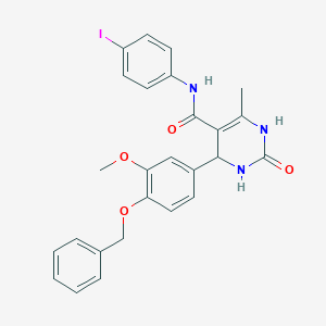 molecular formula C26H24IN3O4 B285074 4-[4-(benzyloxy)-3-methoxyphenyl]-N-(4-iodophenyl)-6-methyl-2-oxo-1,2,3,4-tetrahydro-5-pyrimidinecarboxamide 