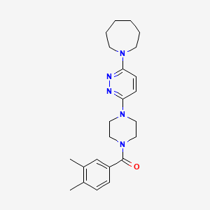 molecular formula C23H31N5O B2850761 (4-(6-(Azepan-1-yl)pyridazin-3-yl)piperazin-1-yl)(3,4-dimethylphenyl)methanone CAS No. 898459-75-1