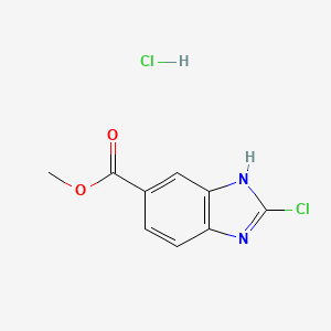 molecular formula C9H8Cl2N2O2 B2850763 Methyl 2-chloro-1h-1,3-benzodiazole-6-carboxylate hydrochloride CAS No. 2172461-21-9