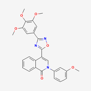 molecular formula C27H23N3O6 B2850773 2-(3-methoxyphenyl)-4-[3-(3,4,5-trimethoxyphenyl)-1,2,4-oxadiazol-5-yl]isoquinolin-1(2H)-one CAS No. 1207026-81-0