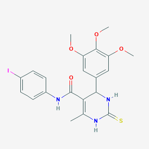 molecular formula C21H22IN3O4S B285078 N-(4-iodophenyl)-6-methyl-2-thioxo-4-(3,4,5-trimethoxyphenyl)-1,2,3,4-tetrahydro-5-pyrimidinecarboxamide 