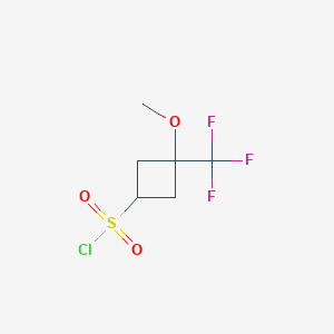 molecular formula C6H8ClF3O3S B2850784 3-Methoxy-3-(trifluoromethyl)cyclobutane-1-sulfonyl chloride CAS No. 2413875-53-1