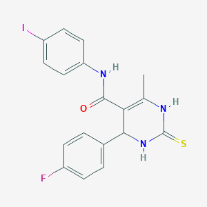 molecular formula C18H15FIN3OS B285079 4-(4-fluorophenyl)-N-(4-iodophenyl)-6-methyl-2-thioxo-1,2,3,4-tetrahydro-5-pyrimidinecarboxamide 
