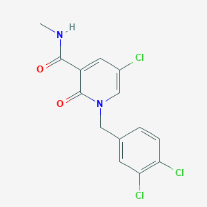 molecular formula C14H11Cl3N2O2 B2850793 5-chloro-1-(3,4-dichlorobenzyl)-N-methyl-2-oxo-1,2-dihydro-3-pyridinecarboxamide CAS No. 339008-90-1