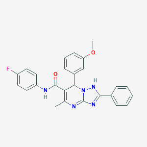 molecular formula C26H22FN5O2 B285080 N-(4-fluorophenyl)-7-(3-methoxyphenyl)-5-methyl-2-phenyl-1,7-dihydro-[1,2,4]triazolo[1,5-a]pyrimidine-6-carboxamide 