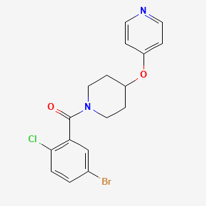 molecular formula C17H16BrClN2O2 B2850804 (5-Bromo-2-chlorophenyl)(4-(pyridin-4-yloxy)piperidin-1-yl)methanone CAS No. 2034328-87-3