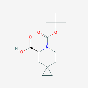 molecular formula C13H21NO4 B2850808 (5R)-6-[(tert-Butoxy)carbonyl]-6-azaspiro[2.5]octane-5-carboxylic acid CAS No. 1799811-92-9