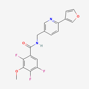 molecular formula C18H13F3N2O3 B2850810 2,4,5-trifluoro-N-((6-(furan-3-yl)pyridin-3-yl)methyl)-3-methoxybenzamide CAS No. 2034465-66-0