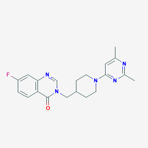 molecular formula C20H22FN5O B2850812 3-[[1-(2,6-Dimethylpyrimidin-4-yl)piperidin-4-yl]methyl]-7-fluoroquinazolin-4-one CAS No. 2415501-68-5