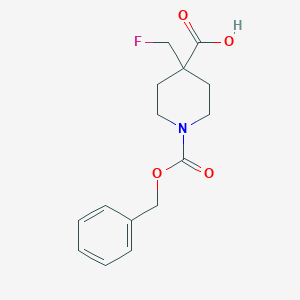 molecular formula C15H18FNO4 B2850813 4-(Fluoromethyl)-1-phenylmethoxycarbonylpiperidine-4-carboxylic acid CAS No. 2287310-41-0