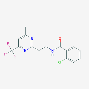 2-chloro-N-(2-(4-methyl-6-(trifluoromethyl)pyrimidin-2-yl)ethyl)benzamide