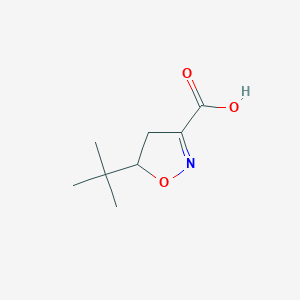 molecular formula C8H13NO3 B2850820 5-Tert-butyl-4,5-dihydro-1,2-oxazole-3-carboxylic acid CAS No. 1781171-36-5