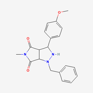 molecular formula C20H21N3O3 B2850827 1-benzyl-3-(4-methoxyphenyl)-5-methyltetrahydropyrrolo[3,4-c]pyrazole-4,6(2H,5H)-dione CAS No. 1005107-82-3