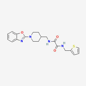 molecular formula C20H22N4O3S B2850858 N1-((1-(benzo[d]oxazol-2-yl)piperidin-4-yl)methyl)-N2-(thiophen-2-ylmethyl)oxalamide CAS No. 1797123-57-9
