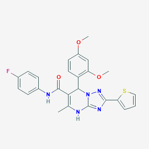 molecular formula C25H22FN5O3S B285086 7-(2,4-dimethoxyphenyl)-N-(4-fluorophenyl)-5-methyl-2-(2-thienyl)-4,7-dihydro[1,2,4]triazolo[1,5-a]pyrimidine-6-carboxamide 