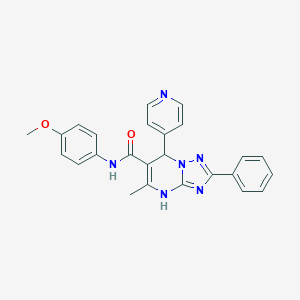 molecular formula C25H22N6O2 B285088 N-(4-methoxyphenyl)-5-methyl-2-phenyl-7-(4-pyridinyl)-4,7-dihydro[1,2,4]triazolo[1,5-a]pyrimidine-6-carboxamide 