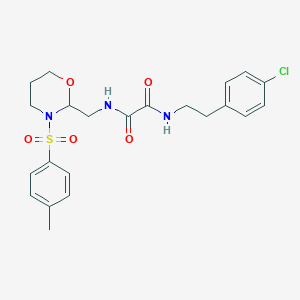 molecular formula C22H26ClN3O5S B2850880 N1-(4-chlorophenethyl)-N2-((3-tosyl-1,3-oxazinan-2-yl)methyl)oxalamide CAS No. 872862-66-3